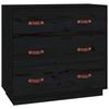 VidaXL Buffet Noir 80x40x75 cm Bois massif de pin 820111