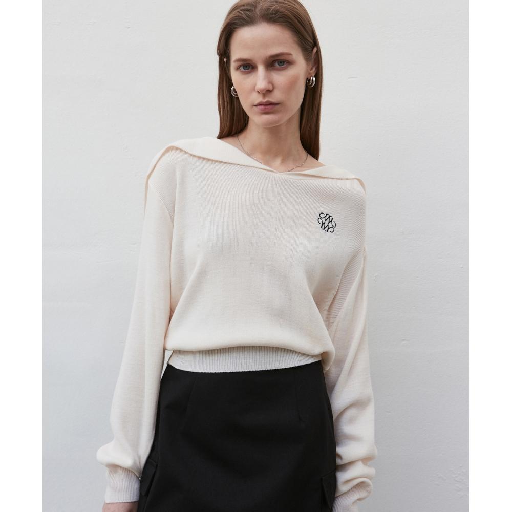 

NICKNICOLE NICOLE SOFT SAILOR COLLAR KNITIVORY