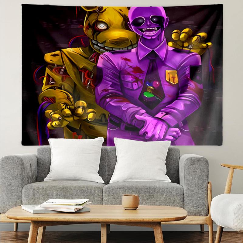 Five Nights At Freddy's2 Tapestry for Bedroom Aesthetic Classroom Tapestries Wall Hanging for Living Room Dorm Office,Ideal Creative Gift