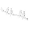 Bird Behind The Door Decorative Hook Creativity Wall Mounted Hook Resin White 4 Birds Hook for Hanging Clothes and Hats