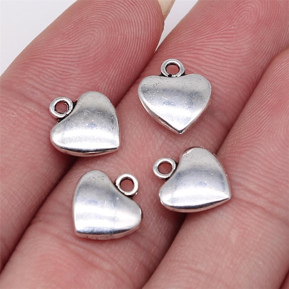 20pcs Hearts Charms Antique Silver Color Small Heart Charms Jewelry DIY Heart Charms For Bracelet Making