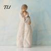 Gift for Valentine Day Wooden Texture Resin Figurine, Hand Carved Mother & Child/Family/Couple/Dog Owner Decorative Statue Office Statue,