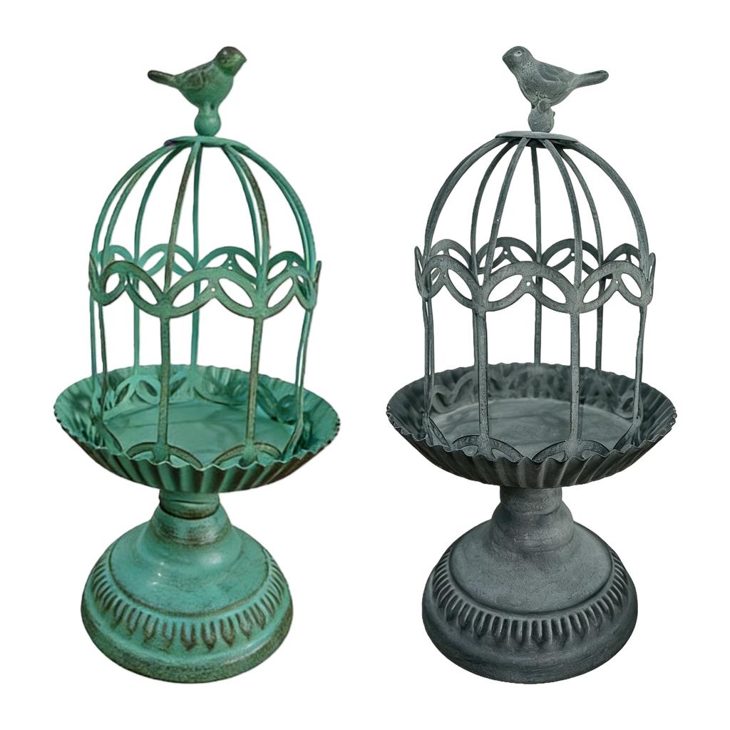 Birdcage Candle Holder Iron Candlestick Ornament Tealight Holder Candle Stand for Cabinet Kitchen Anniversary Adornment
