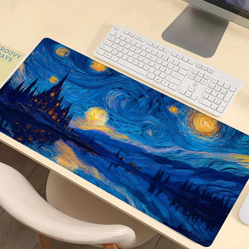 Oil Painting Landscape Mouse Pad Large Gaming Mats Nonslip Rubber Base x Desk Mat Washable Pads for Game Office Playmat