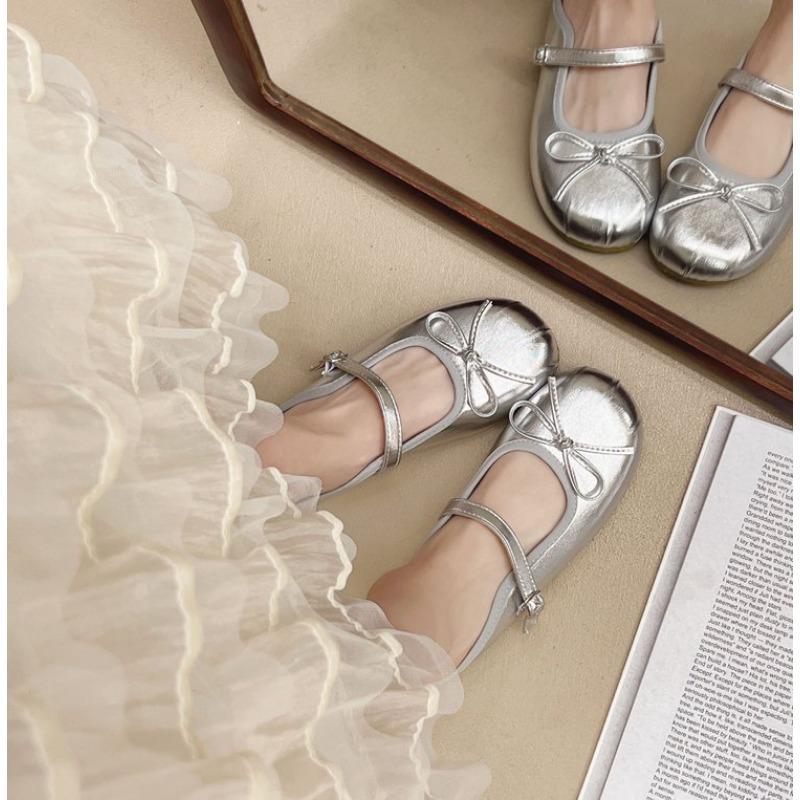 Baotou Bow Half Slippers Summer One-pedal Mary Jane Shoes Student Flat-bottomed Fashion Slippers