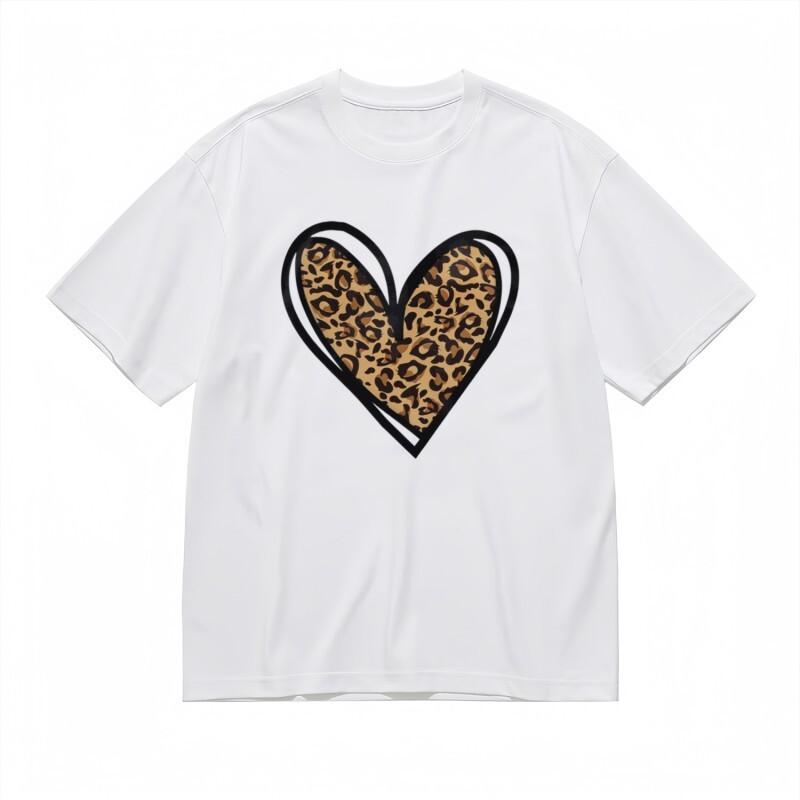 

Women s All-Season Breathable Classic T-Shirt Wild Heart Design With Spots Tee XL