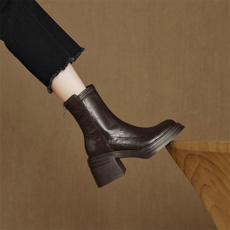 Versatile Short Boots for Women, Padded, High-heeled, Thick-soled, Height-increasing Shoes