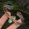 Natural Republic Larimar Gemstone Copper Wire Wrap Cuff Bangle Adjustable y5Q42