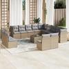 VidaXL Garden Lounge Set with Cushions 14 Pcs Beige Braided Resin 3218499