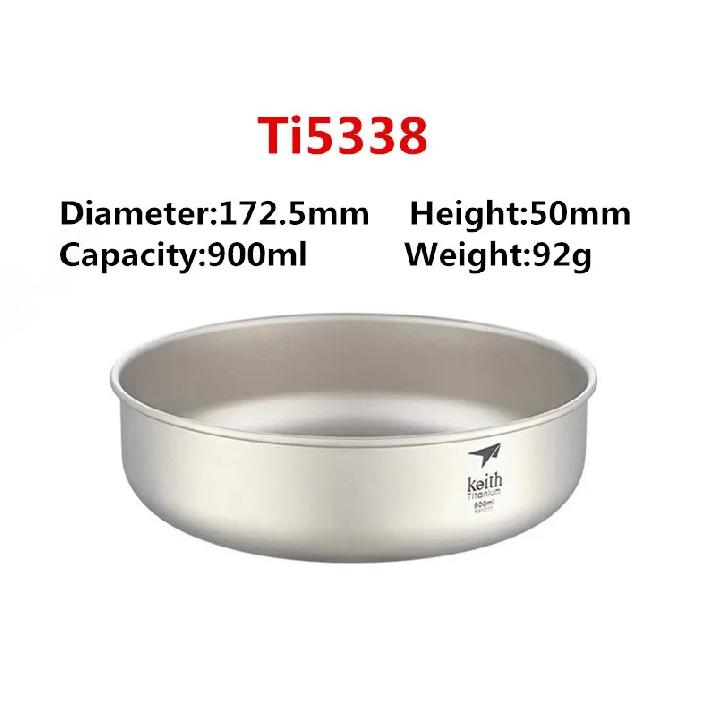 Keith Sets Titanium Bowls Outdoor Camping Picnic Tableware Ultralight Portable Camping Bowl 600ml 700ml 800ml 900ml Ti5376