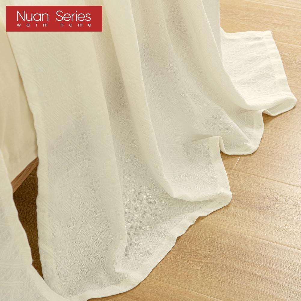 1PC White Elegant Bed Curtain Soft Simple And Stylish Bed Sheer Anti-mosquito For Bedroom Bedding Nuan Series