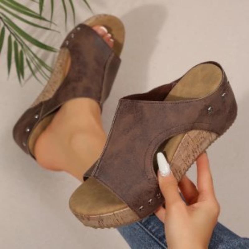 Large Size Wedge Heel Sandals for Summer, Retro Thick Bottom, Fish Mouth, Super High Heels, and Sponge Cake