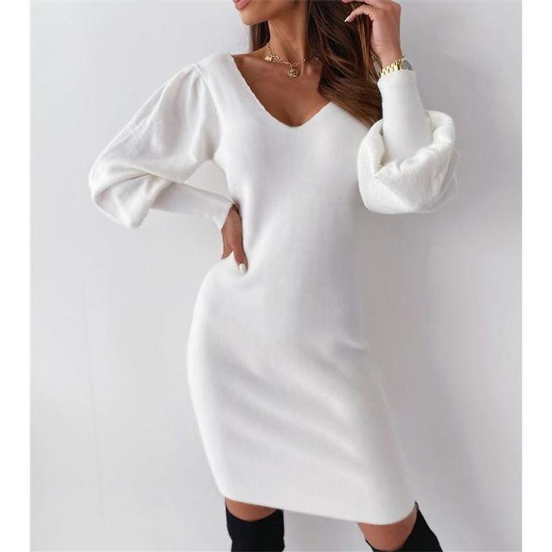 

European and American Sexy Backless Slim Fit Sheath Stuffed Dress Short Skirt Sexy Bodycon Mini Dress Creamy-white XL