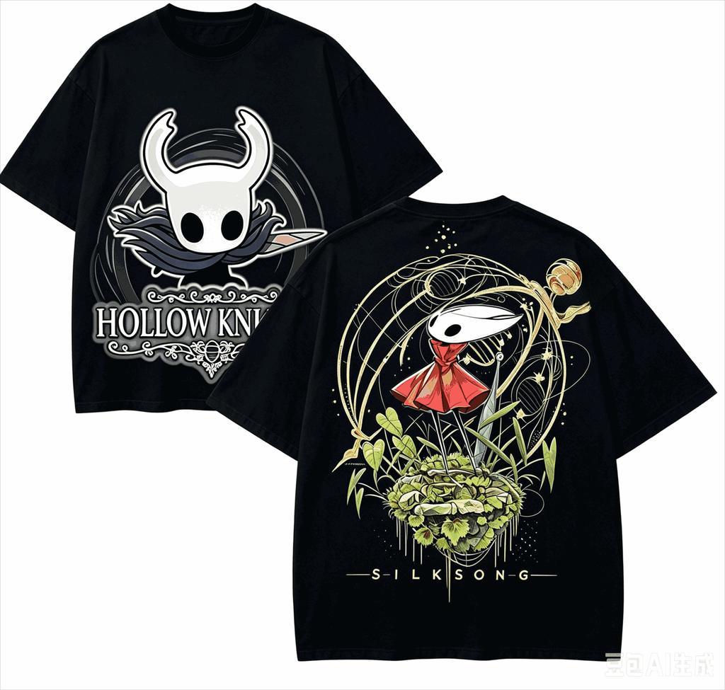 Hollow Knight Anime Lover T-shirt Harajuku Cotton New Model Oversized Unisex Short Sleeves Clas