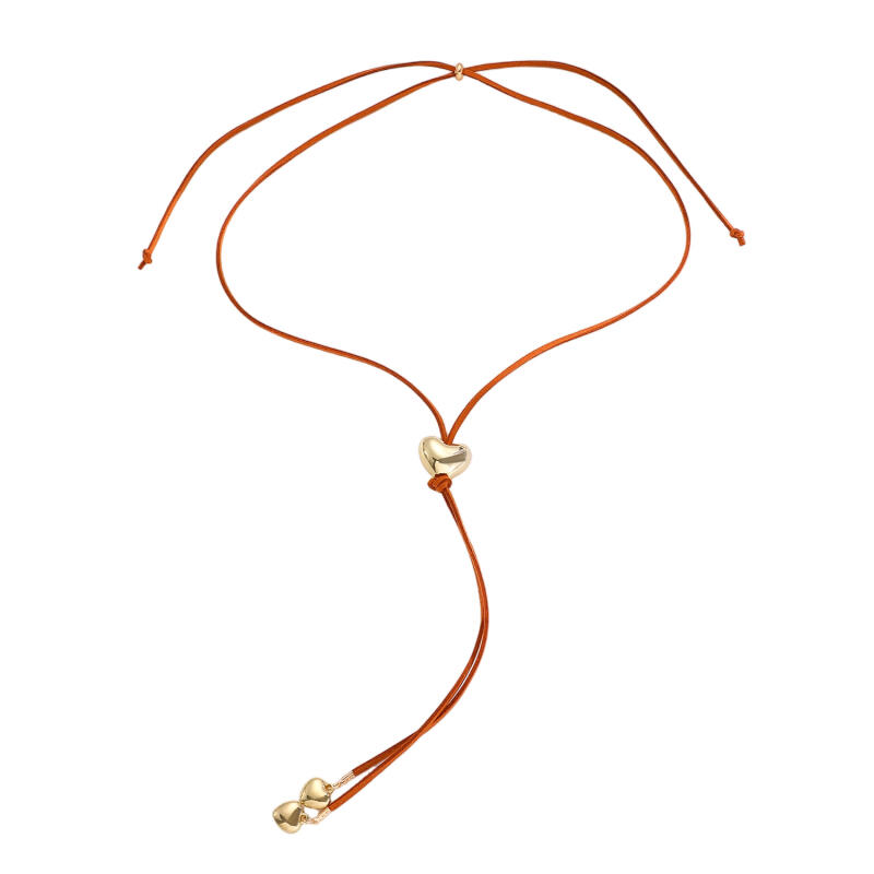 Gold Color CCB Star Sun Heart Y-Shaped Necklaces for Women Ladies Velvet Rope Tassel Long Necklaces Vacation Jewelry Accessories