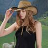Jazz Hat Hollow Design Wide Brim Sun Hat Adjustable Drawstring Cowboy Hat Breathable Lightweight Summer Outdoor Hat