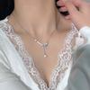 S925 Sterling Silver Collarbone Necklace Link Chain for Girls Summer Shell Pearl Moissanite Pendant Light Luxury Style