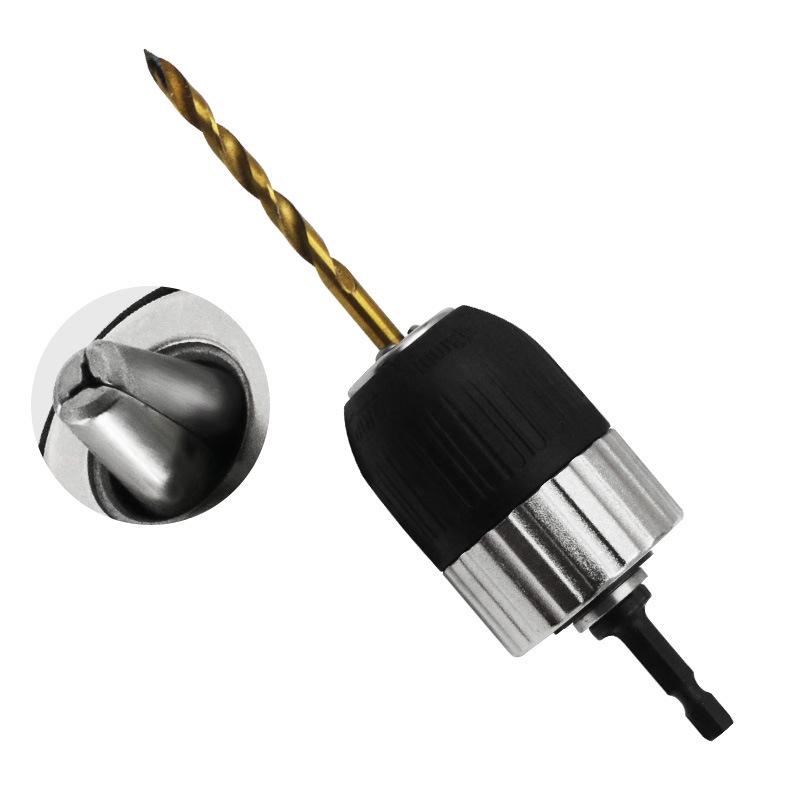 2-13mm Self-tightening Electric Drill Chuck with 3/8-24UNF Hex Shank Extension Rod