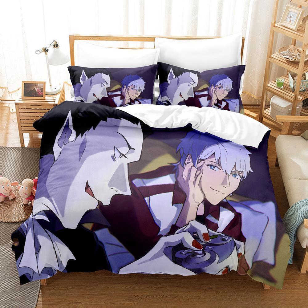 3D Tisk Upír zemře v mžiku Ložní souprava Kreslené Anime třídílná sada Dospělý Dítě Ložnice Sady povlečení Domácí textil