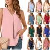 Summer Women's Loose Solid Color Chiffon Shirt Tank Top T-shirt Blouse