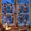 Indoor Christmas Tree Trim 48Pcs Nutcracker Wooden Ornaments, Classic Soldier Hanging Decorations, Vintage Durable Xmas Wood for Holiday Decor
