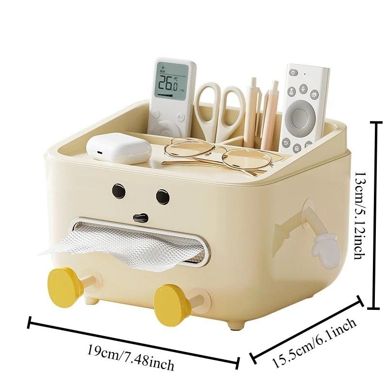 1pc Desktop Tissue Box for Home Living Room Bedroom Bedside Multifunctional Student Dormitory Cute and Safe Material