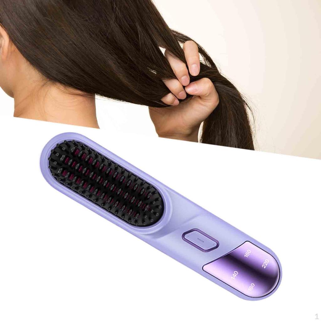 Straightening Brush 4 Adjustable Temp Heated Quickly Hair Straightener