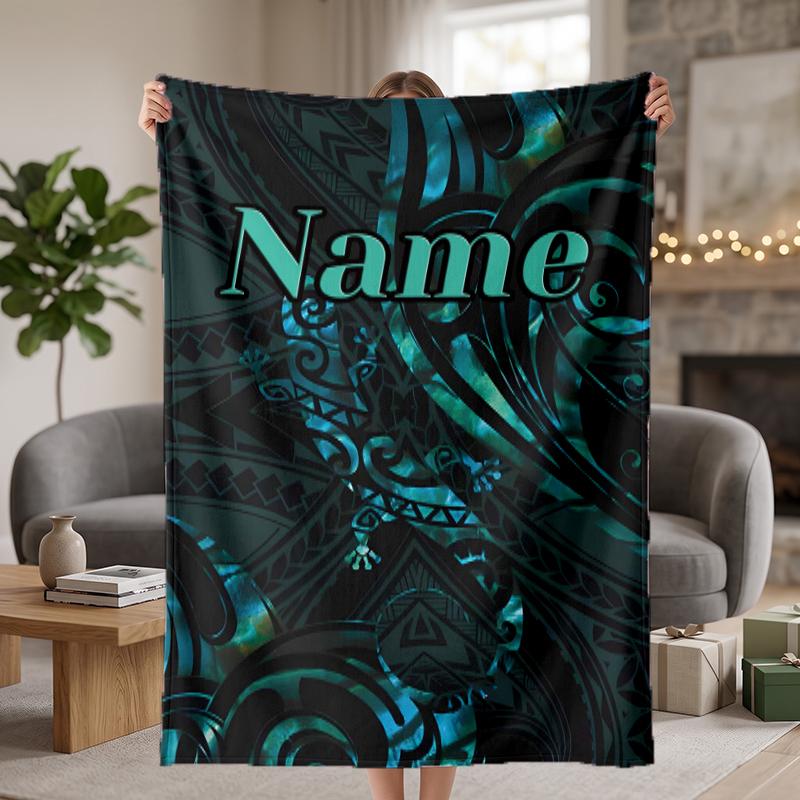New Zealand Paua Custom Flannel Blankets Soft Warm Cozy Throws for Home Decor Holiday Gifts