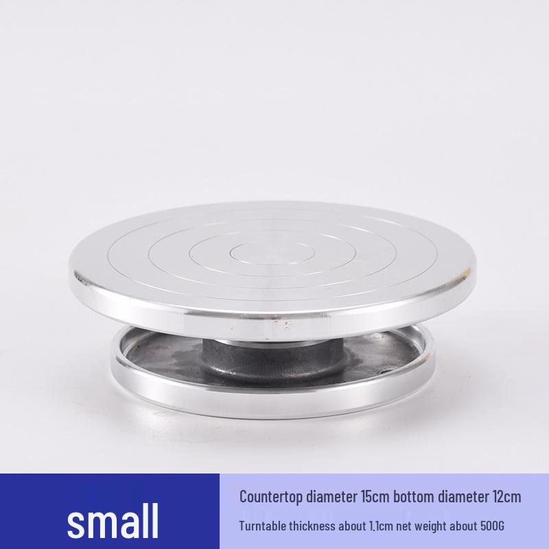 

Набор гончарного скульптурного поворотного столика и подставки для украшения торта 15cm серебряный