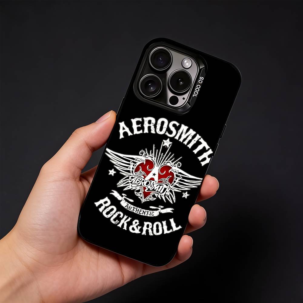 Чехол для телефона Band A-Aerosmith для iPhone 17, 16, 15, 14, 13, 12 Pro Max Черный Конфетный Матовый Ударопрочный Чехол