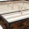 Bed Frame Smoked Oak 200x200 Cm Wood Based Material and Metal