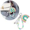 Lovely Heart Keyrings Star Keyholders Braided Rope Keychain Rainbow Car Key Rings Bag Charm for Bag Backback Decoration