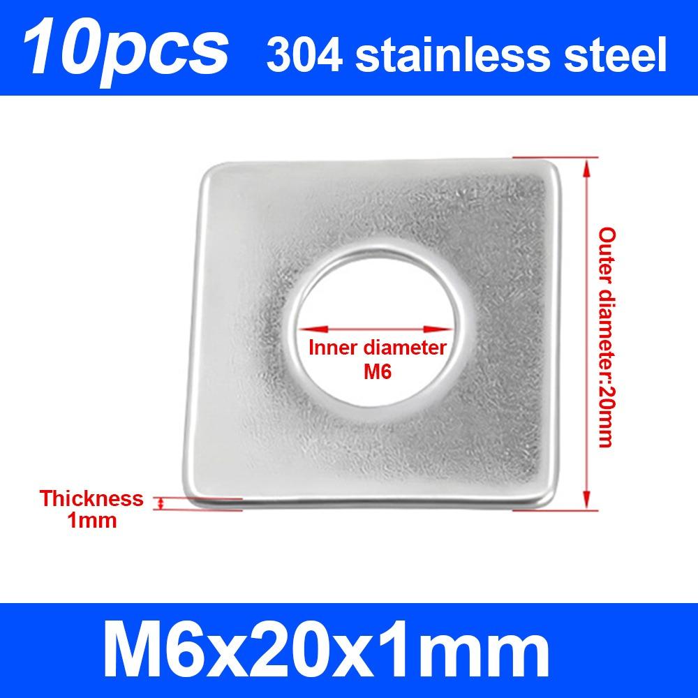 10Pcs M3-M20 Square Flat Washer Square Design Square Gasket  for Construction Machinery