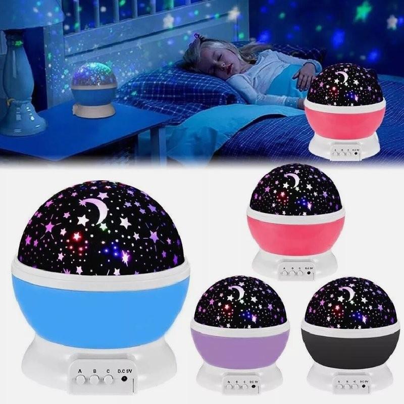 Night Starry Light Projector Star Sky Moon Lamp Kids Bedroom Lights Rotating Led