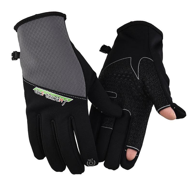 

Autumn and winter velvet warm touch screen bicycle cycling gloves men s and women s cold and waterproof outdoor gloves One size fits all