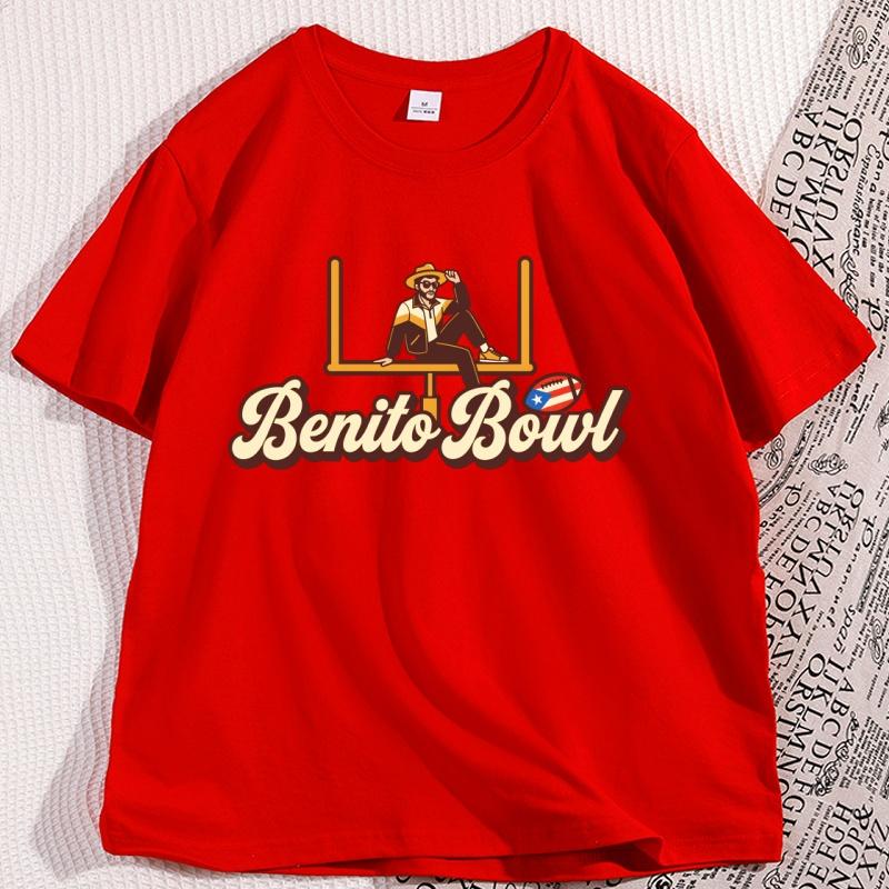 

Benito Bowl TShirt for Men Women Latin Artist Tshirts Retro Football Graphic Tees Gameday Round Neck Short Sleeve T Shirt S