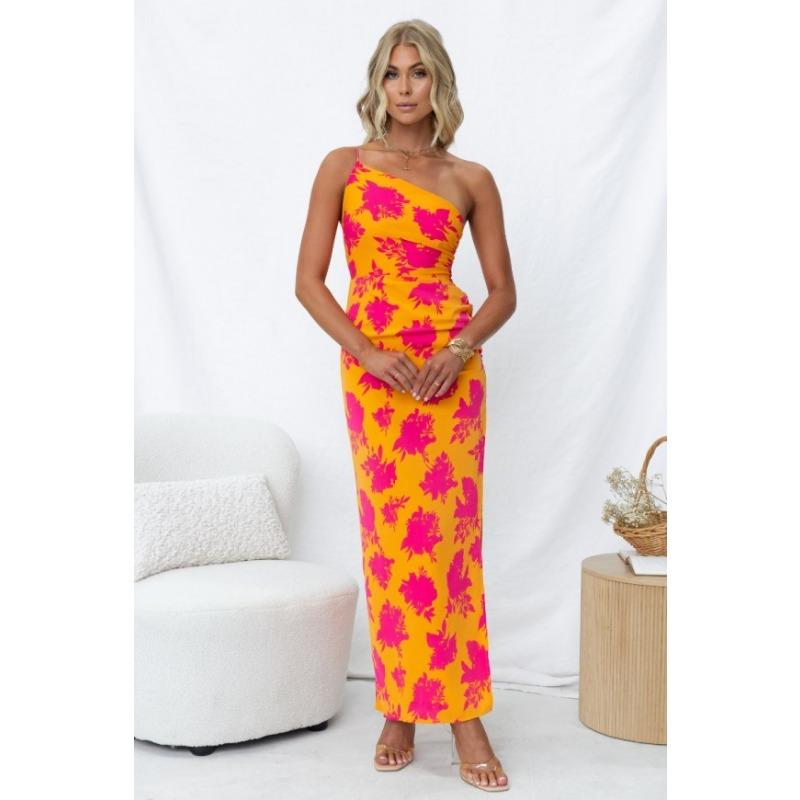 

VEZFAA Женская мода лето весна цвет блок печати без рукавов подтяжки с высокой талией повседневные платья XL