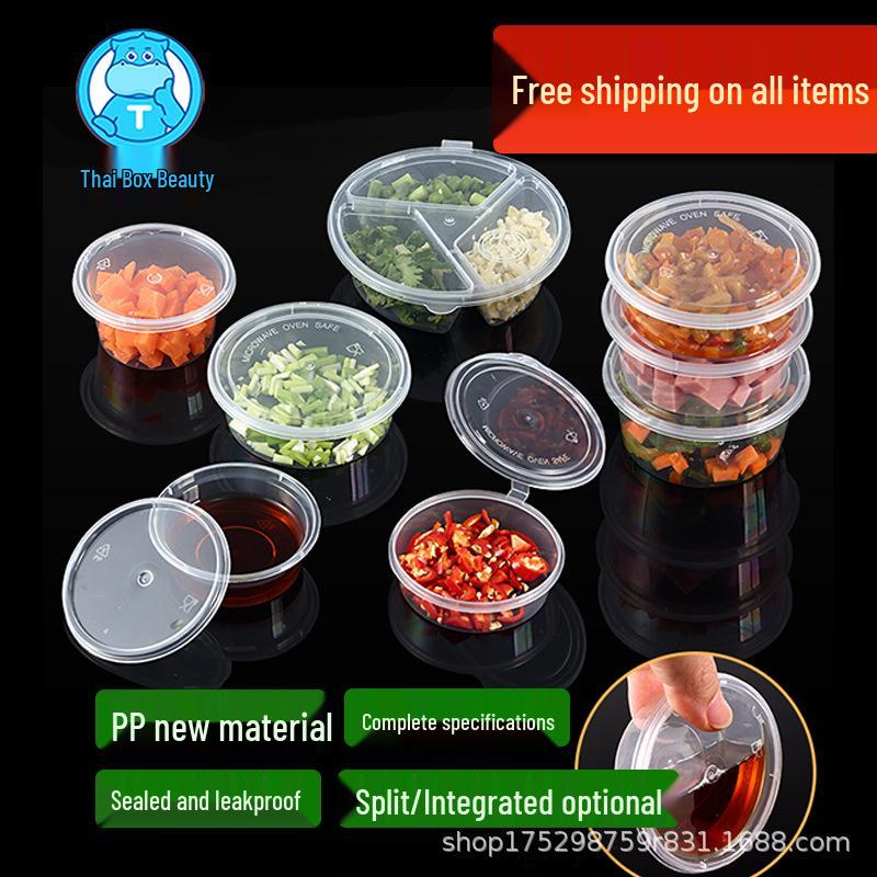 Thai Box Me Disposable Sauce Cup with Lid - Takeaway Packaging for Dipping, Seasoning, and Pickled Vegetables