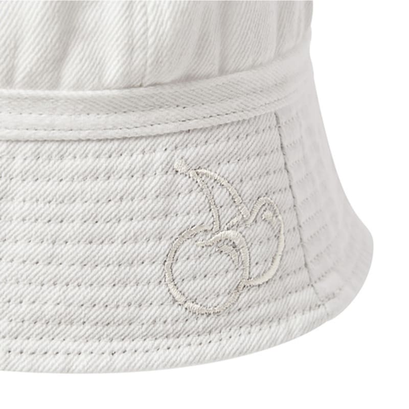 KIRSH Cherry Stitch Drop Bucket Hat [White]