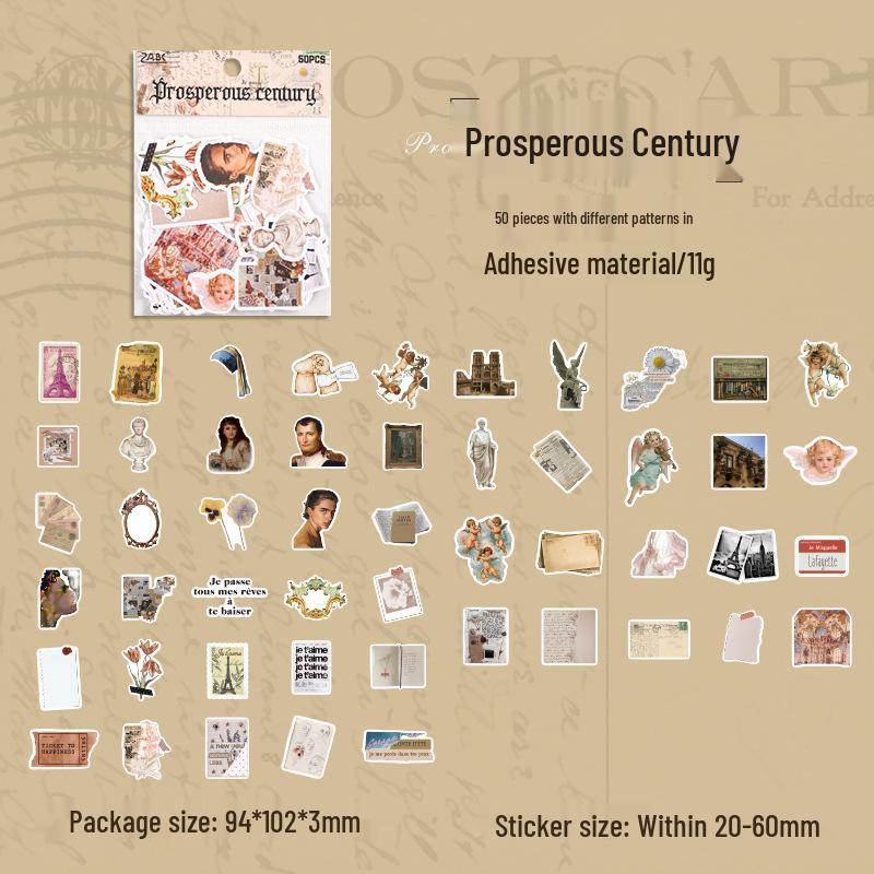 ZABC Sticker Pack Retro Collection: 6 Styles for Journaling & Collage