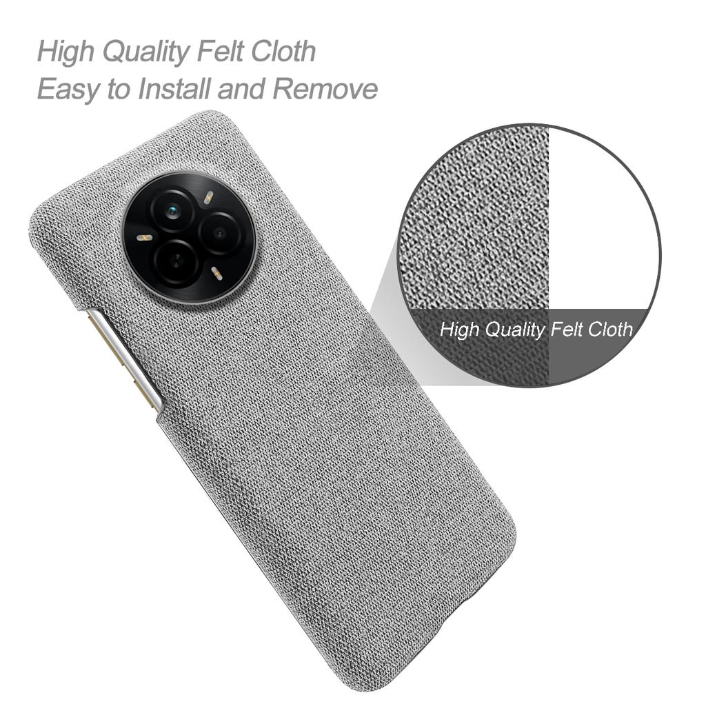 For Realme 14 Pro 5G Phone Case Cloth Texture Anti-Scratch Protective PC Back Cover