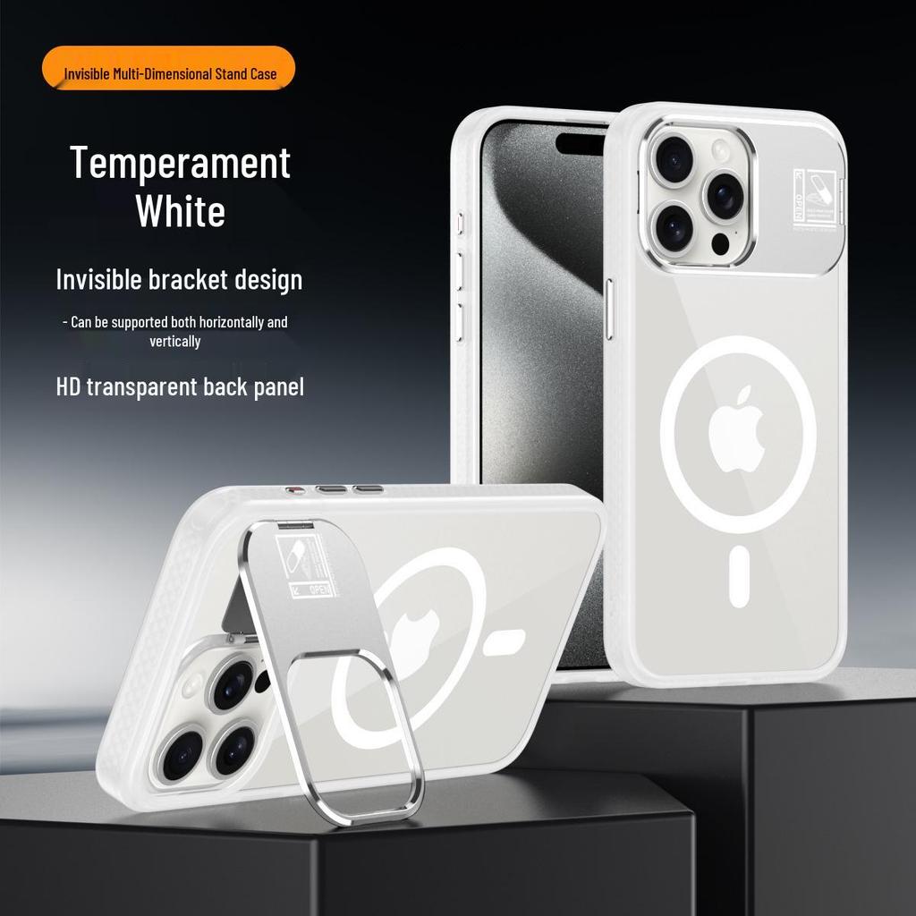 Magnetic Drop-Proof Lens Stand Case for iPhone 17 Pro Max/16 Pro/15