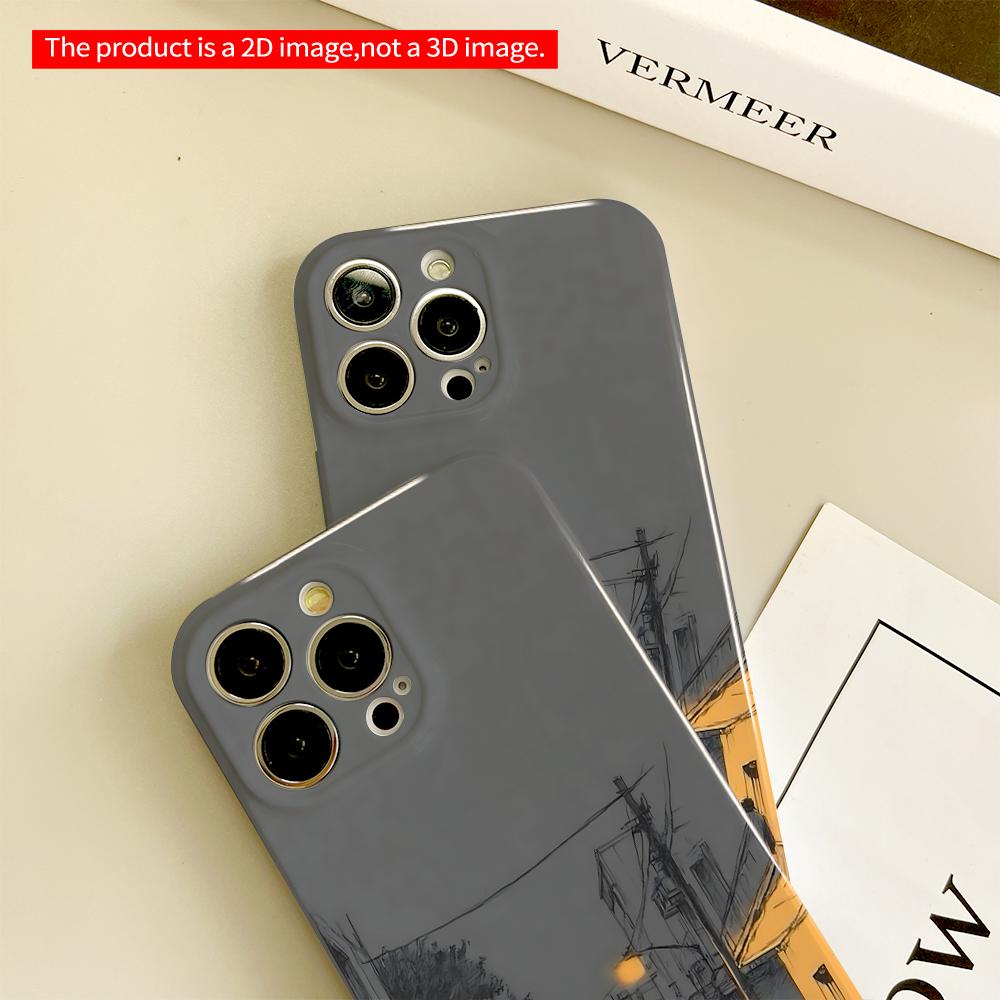 Golden Street Lights At Dusk All Inclusive Film Hard Phone Case, Compatible with iPhone 18 Pro Max 17 16 15 14 13 12 11