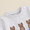 2Pcs Baby Boy Easter Outfits Short Sleeve Bunny Embroidery T-Shirt + Shorts Set Toddler Clothes