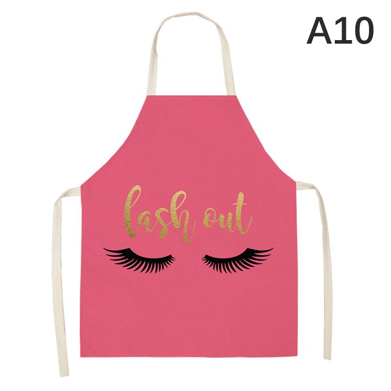1PC Bronzing Eyelash Pattern Apron Eyelash Extension Tools Cotton Grafted False Eyelash Apron Cleaning Kitchen Apron Bib