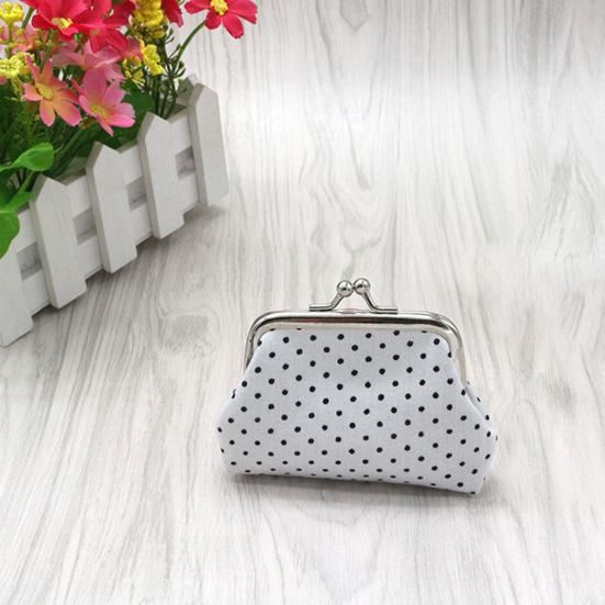 Women Coin Purse, Polka Dot Printing Mini Lightweight Pouch, Pocket Size Kiss Lock Coin Pouch, for Coins Earrings Hair Ties Small Items