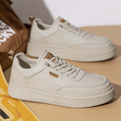 FashionMen's Sneakers Summer 2024 Breathable Sports Casual Leather Shoes Teen Trend All-Matching Men's White Shoes Male Sneakers