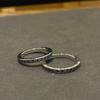 CH Cro Ring 3mm Gold Plated Full Diamond Bar Ring Male and Female Couples Cross Fine Ring Vintage Punk