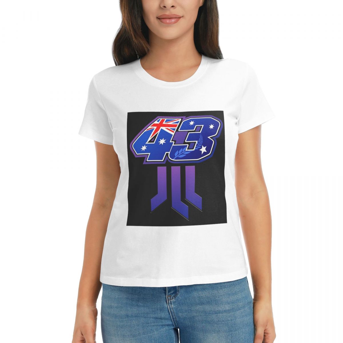 

Women TShirt Jack Miller Number 43 Summer Short Sleeve Tees ONeck Cotton T Shirts Clothes Tops Streetwear S