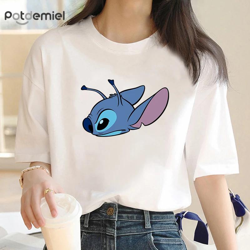 Punk Trend Casual Stitch Unisexs Tshirt Unisexs Tshirt Cute Tshirt Anime Cartoon Casual Dress Unisexs Cute Shortsleev S